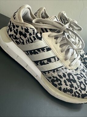 adidas Black & White Patterned Knit Sneakers